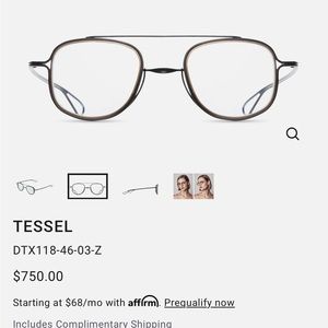 Dita Tessel frames. DTX-118-46-03 black/gray 46mm.